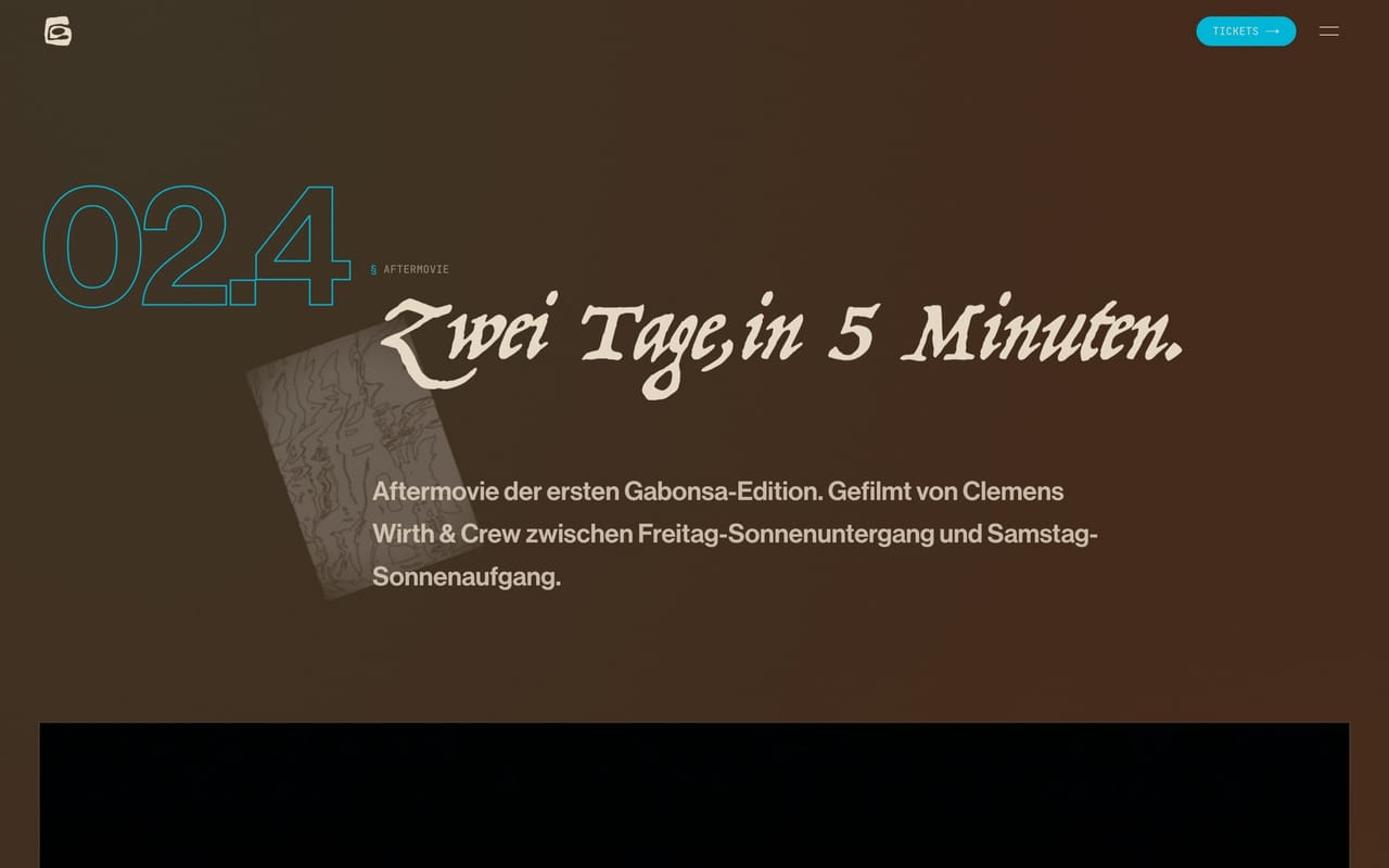 Aftermovie page with a custom video player